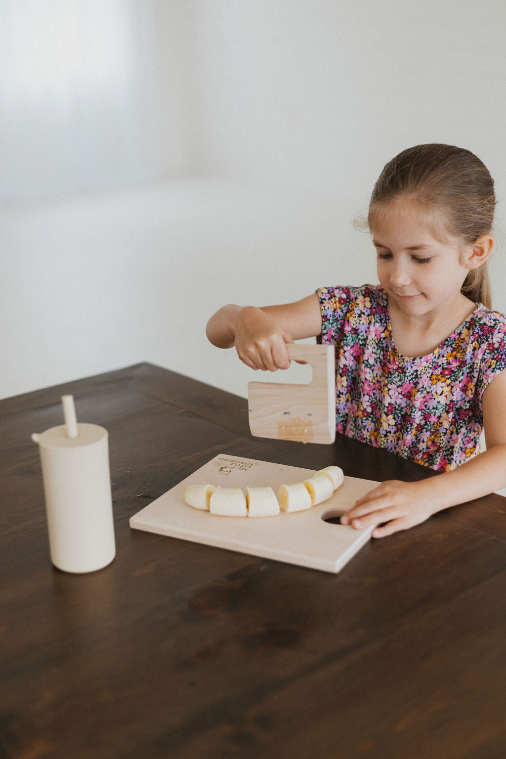 Children's Wooden Cutting Board Set with Fruit Knife