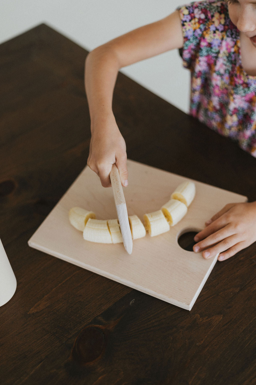 Children's Wooden Cutting Board Set with Fruit Knife