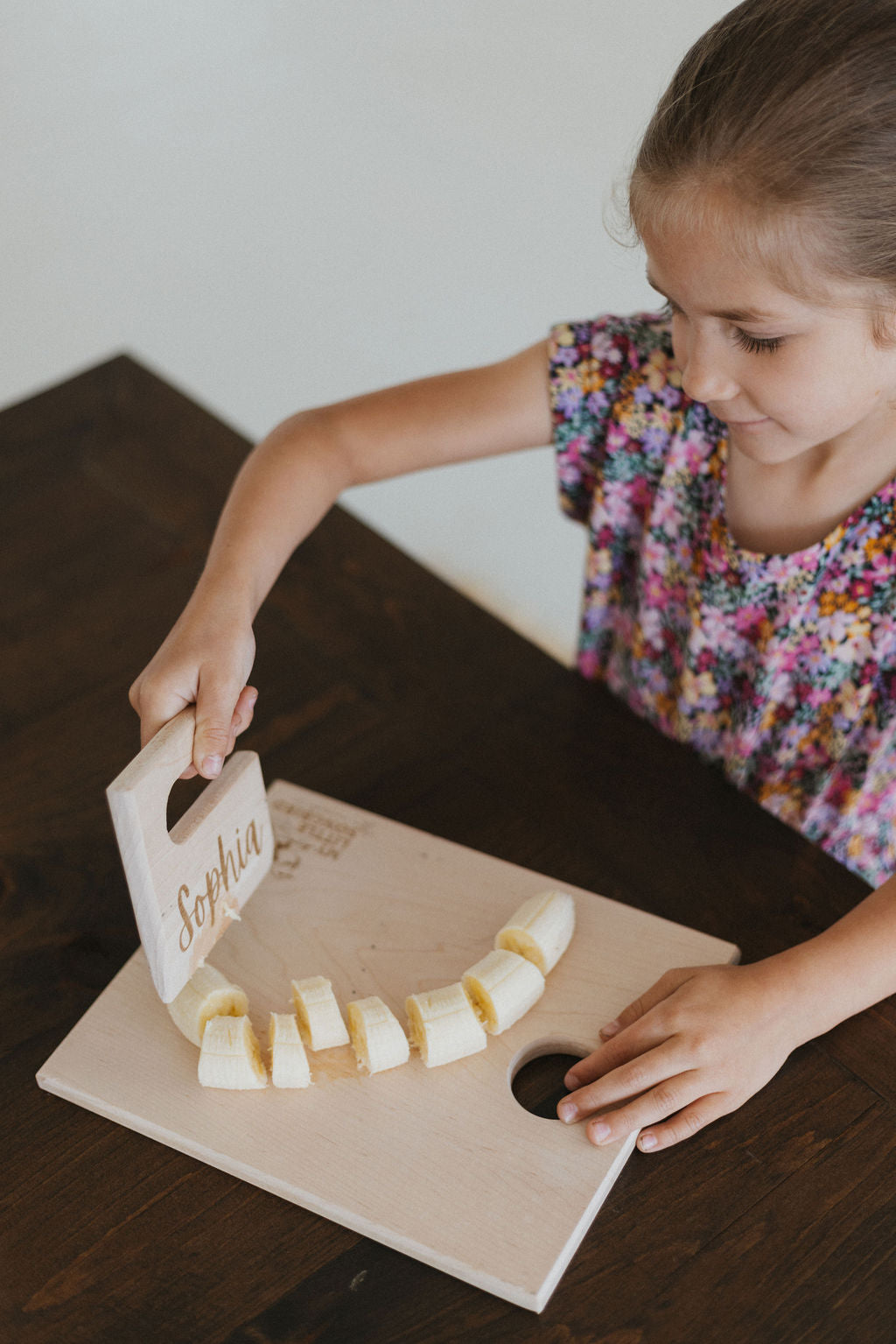 Children's Wooden Cutting Board Set with Fruit Knife