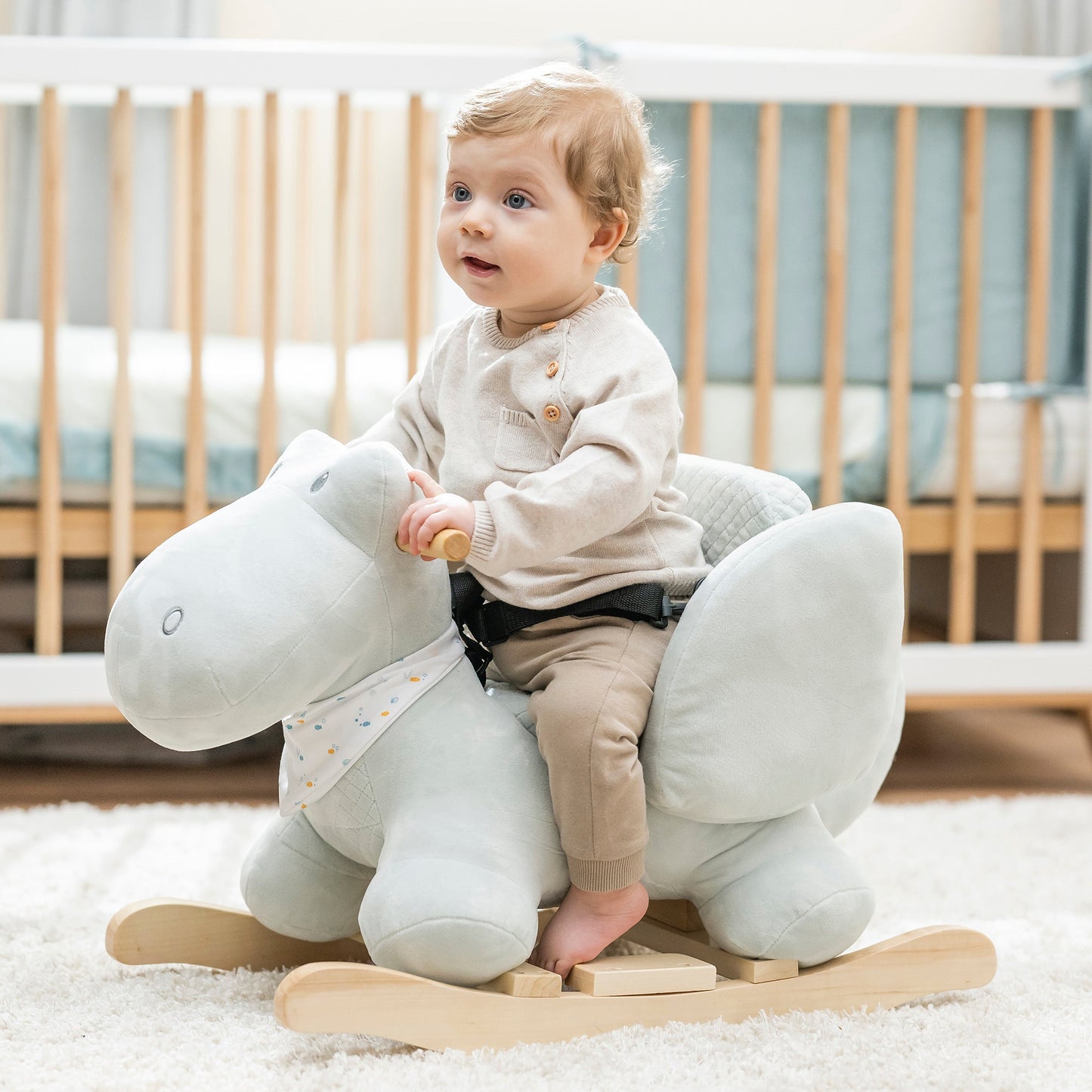 Nattou Rocking Toy Crocodile Romeo 60x30x45 cm Light Green