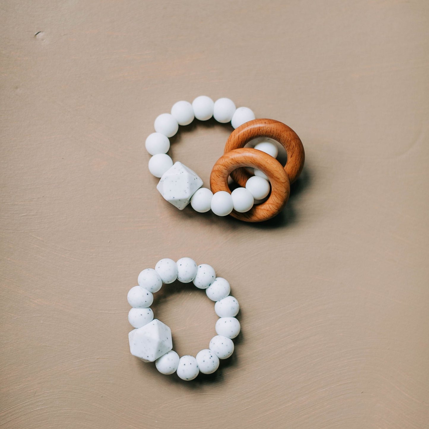 Silicone Beaded Rattle Rings