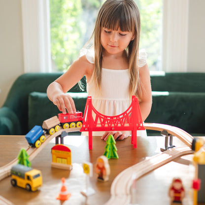Tiny Land® Wooden Train Set for Children 39 Pcs