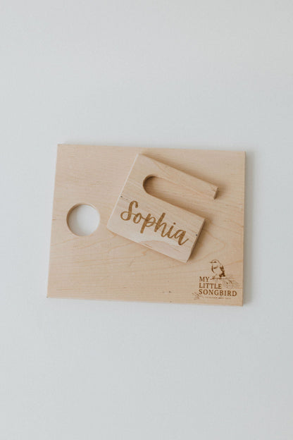 Children's Wooden Cutting Board Set with  Fruit Knife