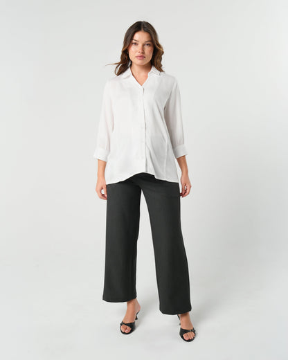 Nathalie Wide Leg Black Maternity Trouser (Regular & Petite)