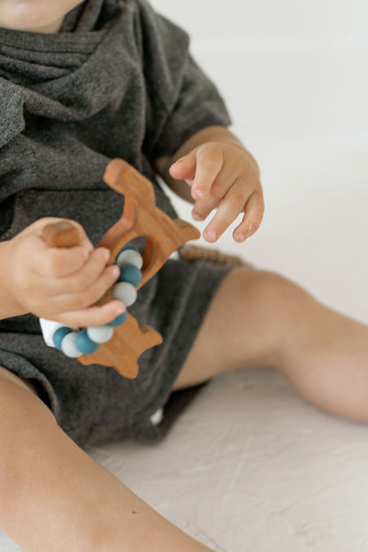 Wooden Teether with Silicone Ring