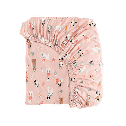 Puppy Egg Hunt (Crib Sheet) - Pink