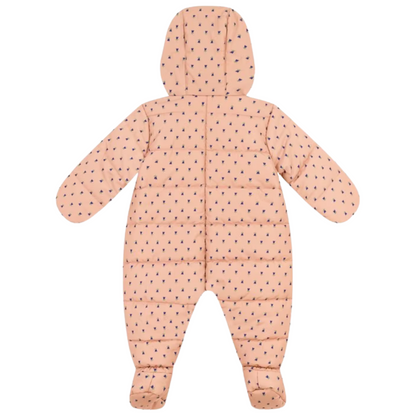 Cozy & Durable: Petit Bateau Pink and Small Floral Buds Print Snowsuit