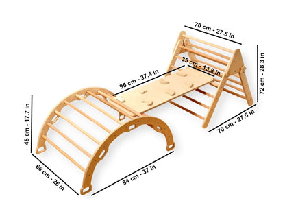 Montessori Indoor Playground | Pikler Triangle & Climbing Arch & 2in1 Ramp & Pillow