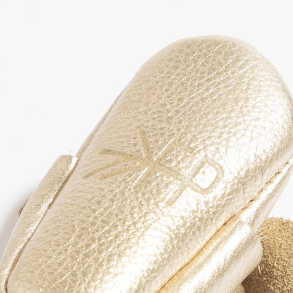 Newborn Platinum Knotted Bow Baby Shoe