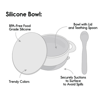Foodie® Suction Bowls with Lid + Spoon 2-Pack: Assorted Colors