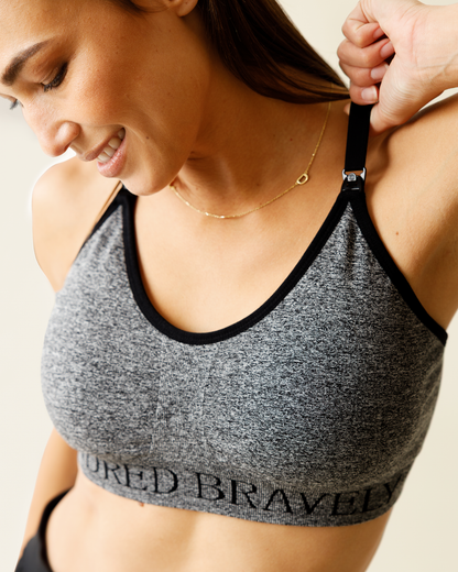 Sublime® Nursing Sports Bra | Heather Grey