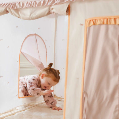 Tiny Land® Sweet Citrus Kids Play Tent – White and Pink Indoor Playhouse