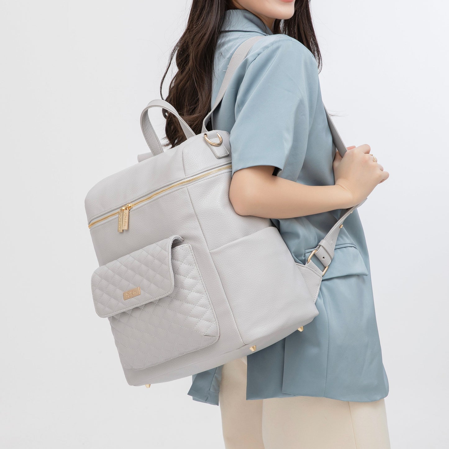 Signature Diaper Bag Stone Grey