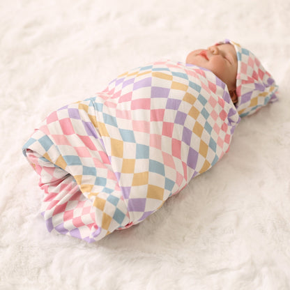 Pastel Checks Swaddle