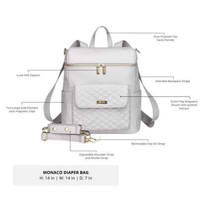 Signature Diaper Bag Pearl White